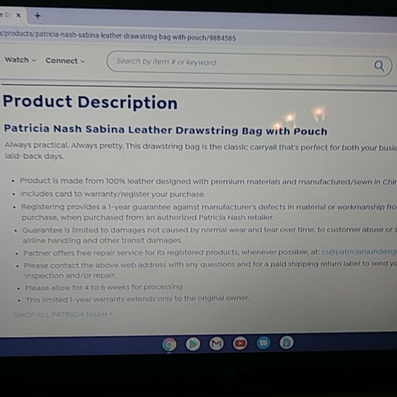 Patricia Nash Leather Drawstring Bucket Bag +pouch - Picture 13 of 15